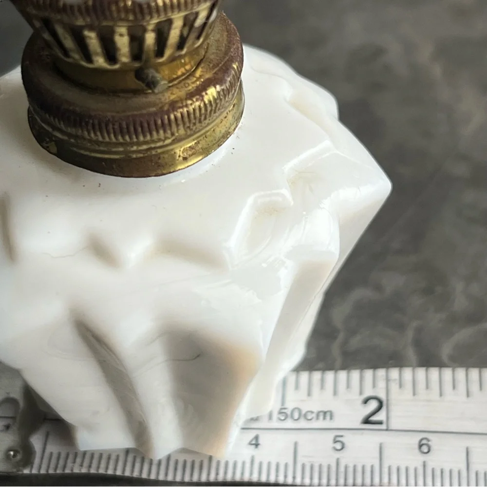 Milk Glass Oil Lamp Art Deco